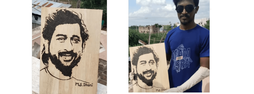 portrait of MS Dhoni