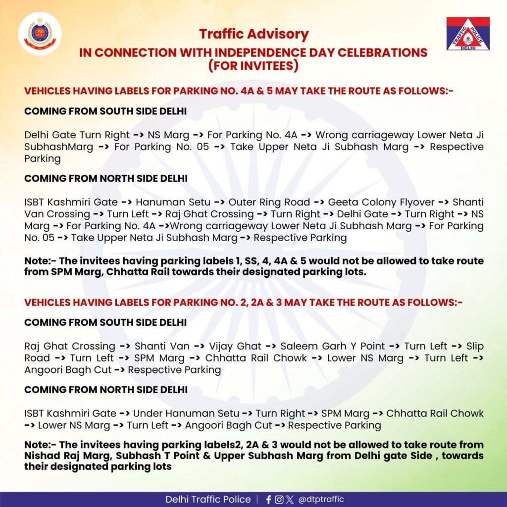 Delhi Traffic Police advisory